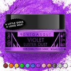 MONÉGASQUE Purple Edible Glitter for Drinks 7g – Violet Edible Glitter for Cakes & Cocktails – Purple Luster Dust for Cake Decorations Spray Sprinkles – Halloween Cocktail & Drink Shimmer Powder