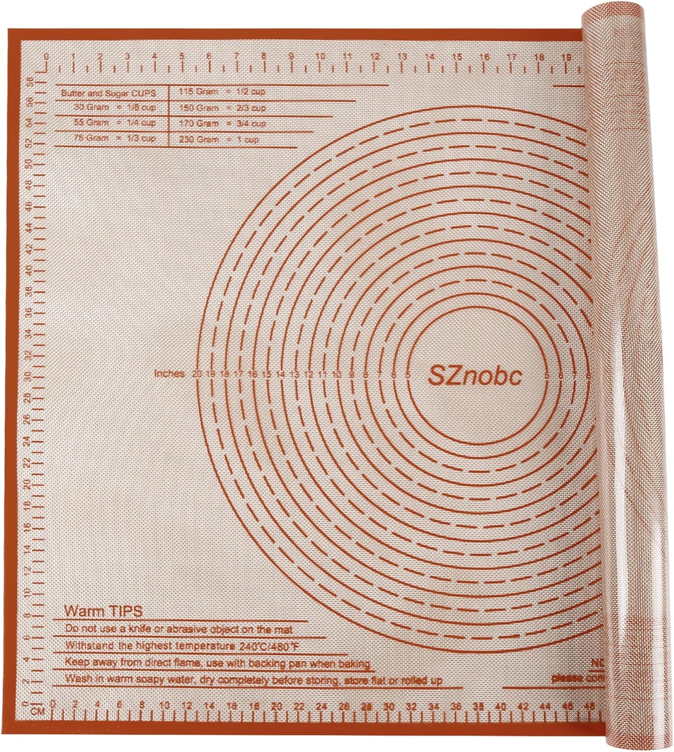 Silicone Pastry Mat 34X26 Inch Extra Large Baking Mat with Measurements for Dough Rolling, Kneading Board, Kitchen Counter Mats for Dough, Pastry, Fondant, Pie Crust, Cookies, Bread, Pasta, Pizza