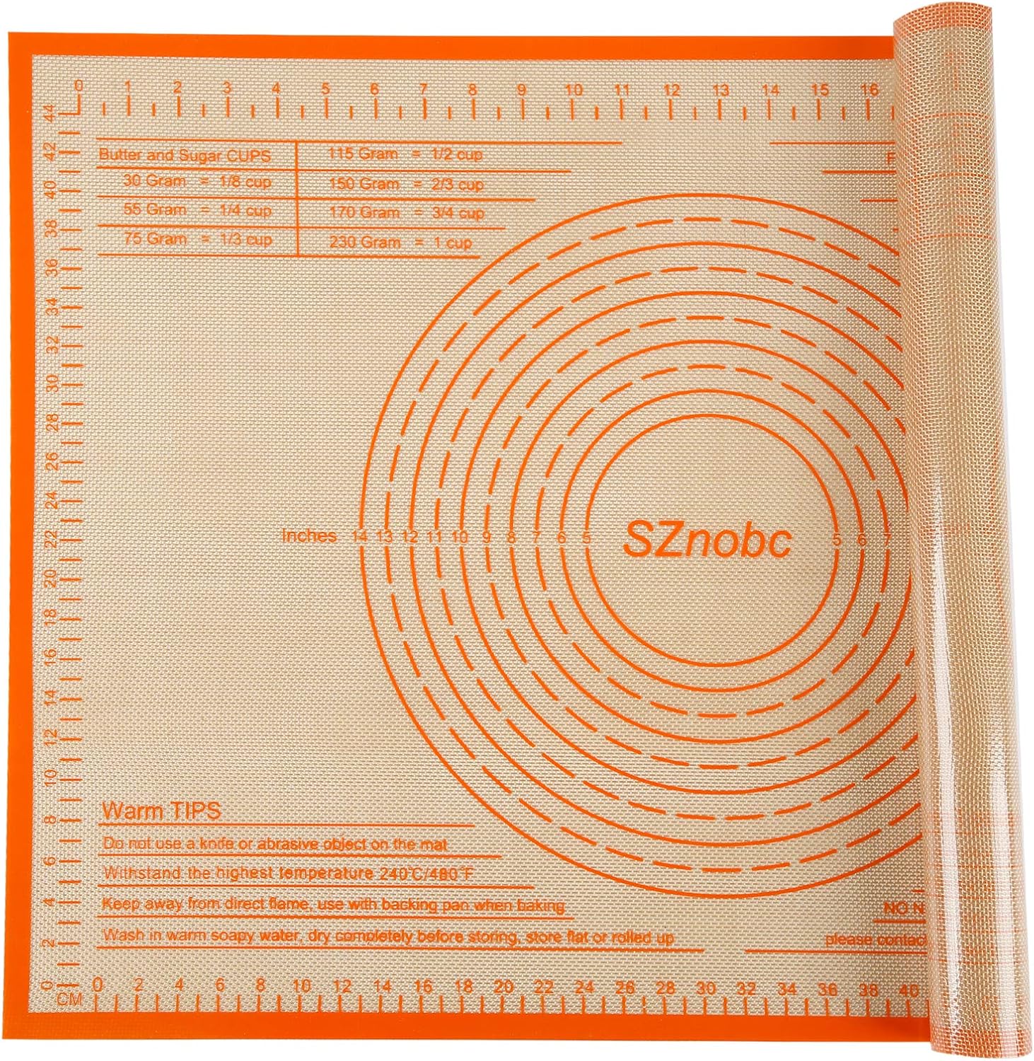 Non-slip Silicone Pastry Mat 28X20 inches Baking Mat with Measurement, Perfect for Dough, Pastry, Pie Crust, Fondant, Cookies, Bread, Pasta, Pizza, Food Grade Kitchen Counter Mats