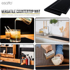 Esatto 27.5” x 3.87” XL Professional Service Spill Bar Supply Mat Anti-Skid Bartender Mat Non-Slip Black Bar Mat for Coffee Drinks Mixing Pad for Bars, Home, Kitchen, Pubs, Restaurants (2 Pack, Black)