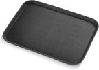 New Star Foodservice Restaurant Grade Non-Slip Tray, Plastic, Rubber Lined, Rectangular (Black, 16-Inch x 22-Inch)