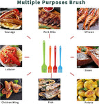 4PCS Silicone Basting Pastry Brush, MONGSEW Heat Resistant Food Brush Spread Oil Butter Sauce for BBQ Grill Baking Kitchen Cooking, BPA Free, Dishwasher Safe (Multicolor, 4 Pcs)