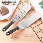 5-PCS Premium Griddle Accessories Kit, Ultimate Stainless Steel Flat Top Grill Accessories for Blackstone BBQ, Teppanyaki, Hibachi – Durable Griddle Spatula, Ideal for Outdoor & Camping