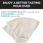 (2-Pack) Reusable Organic Cotton Cone #2 Coffee Filter — Cloth Filters for Coffee Dripper, Pour Over Coffee Dripper & Coffee Makers that Use 2-6 Cup Cone Coffee Filters
