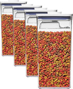 OXO Good Grips Pet Food Container 6.0 Qt | Clear | Airtight Seal | With Half Cup Scoop | Pack of 4