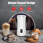 Milk Frother, Upgraded 4-in-1 Milk Frother and Steamer, Hot and Cold Foam Maker and Milk Warmer with Temperature Control & Auto Shut-Off, Frother for Coffee, Latte, Cappuccino, Matcha(White)