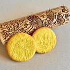 WILD POPPY Embossing Rolling Pin with Flowers Pattern. Dough and Clay Roller for Embossed Cookies and Pottery. Cookie and Ceramic Stamp. Backing Gifts for Women by Algis Crafts