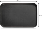 New Star Foodservice Restaurant Grade Non-Slip Tray, Plastic, Rubber Lined, Rectangular (Black, 18-Inch x 26-Inch)