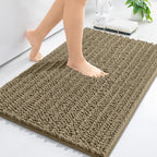 Arotive Luxury Chenille Bathroom Rug Mat, Extra Soft Thick Absorbent Shaggy Bath Rugs, Non-Slip Machine Wash Dry, Plush Bath Mats for Bathroom, Shower and Tub, 34x21, Camel