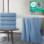 POLYTE Microfiber Oversize Quick Dry Lint Free Bath Towel, 60 x 30 in, 4 Pack (Waffle Weave)