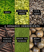 Truvani Vegan Pea Protein Powder | Matcha | 20g Organic Plant Based Protein | 20 Servings | Keto | Gluten & Dairy Free | Low Carb | No Added Sugar