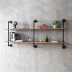 Floating Shelves for Wall Laundry Room Shelves Bookshelf Industrial Pipe Shelving Shelf Real Wood Planks 60 inch Rustic Wall Shelves Hanging Bookshelves Farmhouse Kitchen Bar Shelving