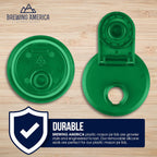 Brewing America Mason Jar Drinking Cup Pint and Half Drinking Lid and Azure 24oz Jar (2, Tractor Green)