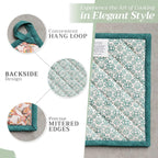 Maison d' Hermine Pot Holders Set 100% Cotton Heat Resistant Potholders 8" x 8" Hot Pads with Loop BBQ, Cooking, Baking, Grilling, Kitchen, Handling Hot Pans (Pack of 2, Nila)