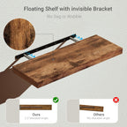 Vivelove Bathroom Floating Shelves for Wall 24 inchs Long, 9.1” Deep x 1.6” Thick Wall Shelves for Bedroom, Living Room, Kitchen, Office, Rustic Farmhouse Shelf Decor with Invisible Bracket, Set of 2