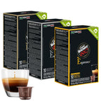 Caffe' Vergnano Medium Roast Espresso Bundle - Original Line Machine Compatible Arabica Robusta Italian Coffee For Nespresso Coffee Machines, Oro, Intenso, Napoli - 10 of Each Flavor (30 Capsules)