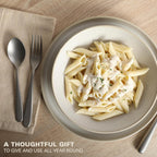 Gibson Elite Tribeca Loft 16-Piece Dinnerware Set – Matte Cream and White Reactive Glaze Stoneware, Double Bowl Round Plates and Bowls – Modern Neutral Tableware for 4, Dishwasher & Microwave Safe