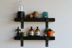 Urban Legacy Accent Shelves | Reclaimed Barn Plank | Set of 2 with Full Brackets (Coffee Bean 18"x 4.5"x 2")