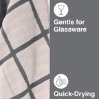 All-Clad Checked Kitchen Towel: Highly Absorbent, Super Soft Long Lasting - 100% Cotton, 17"x30" Tea Towel for Cleaning & Drying Dishes, Pans, Glassware, or Countertops, (1-Pack), Pewter