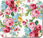 Rubber Dish Drying Mat for Kitchen Counter Large Pink Red Roses Floral Washable Quick Home Coffee Pad Fit Under Sink,Bar,Utensils 16x18in