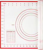Yansumi Silicone Pastry Mat Extra Large Non-Slip Mat for Rolling Dough Pie Crust and Baking Non-Stick with Measurements (16x12, Red)