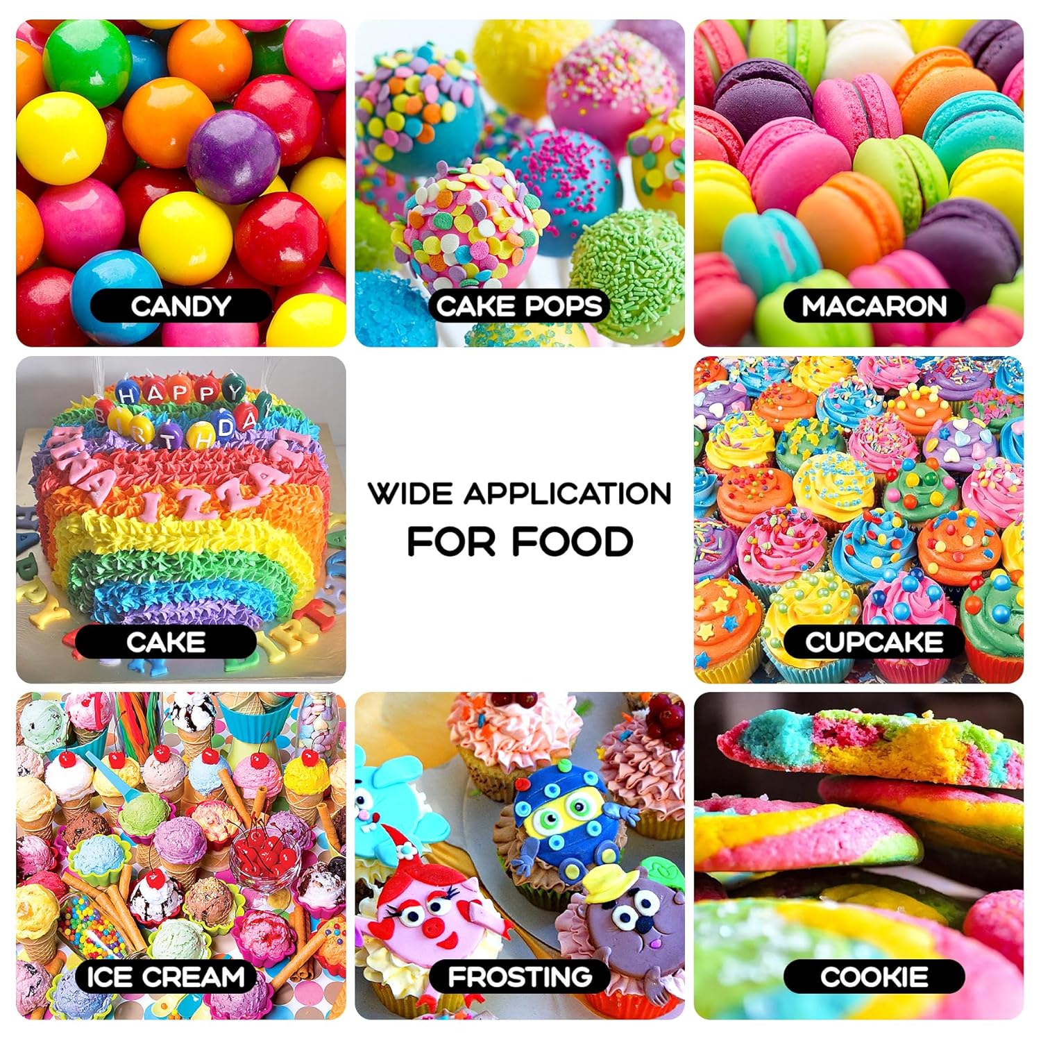 Gel Food Coloring 18 Colors x 0.7 oz Concentrated Gel Based Food Dye Vibrant Icing Colors Neon Food Coloring for Baking Cake Decorating Cookies Fondant