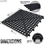 Esatto 12 Pack Interlocking Shelf Mats 12″, Black – for Spills, Clean Bars, Stain Protection, and an Anti-Slip Surface