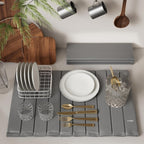 Stone Drying Mat for Kitchen Counter-Super Absorbent PU Dish Drying Mat, Quick Dry Stone Mat Kitchen for Dishes, Bottles & Cups, Large Foldable Stone Dish Drying Mat, Non-Slip Kitchen Mat