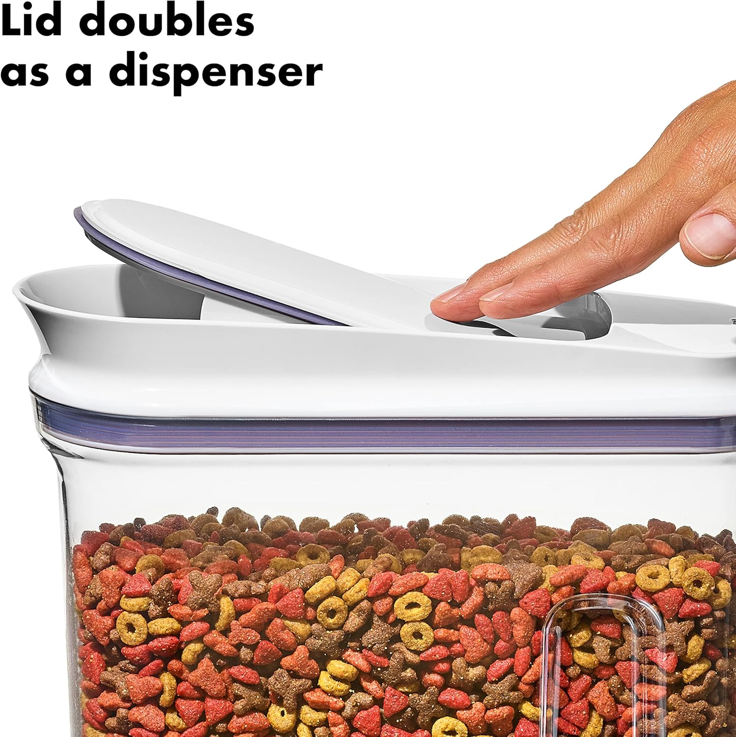 OXO Good Grips Pet Food Dispenser - 4.5 Qt/4.25 L |Ideal for up to 4lbs of Dog Food or 3.5lbs of Cat Food | Airtight Dog and Cat Food Storage Container | BPA Free