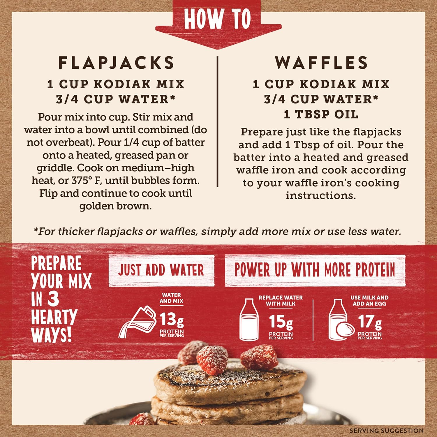 Kodiak Cakes Power Cakes, Pancake & Waffle Mix, Raspberry Lemon, High Protein,100% Whole Grains (Pack of 6)