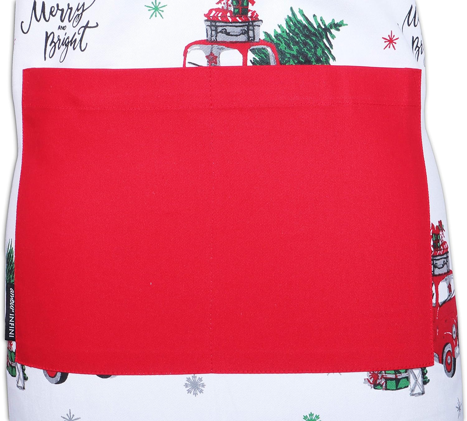 AMOUR INFINI Cotton Womens Apron for Kitchen, Grilling, Baking with Pockets & Adjustable Strap Washable, Reusable Spring Apron (27.5 x 33 Inches)