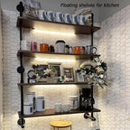 Floating Shelves for Wall,Solid Wood Shelves Industrial Pipe Shelving 36inch for Wall Decor,Kitchen,Living Room