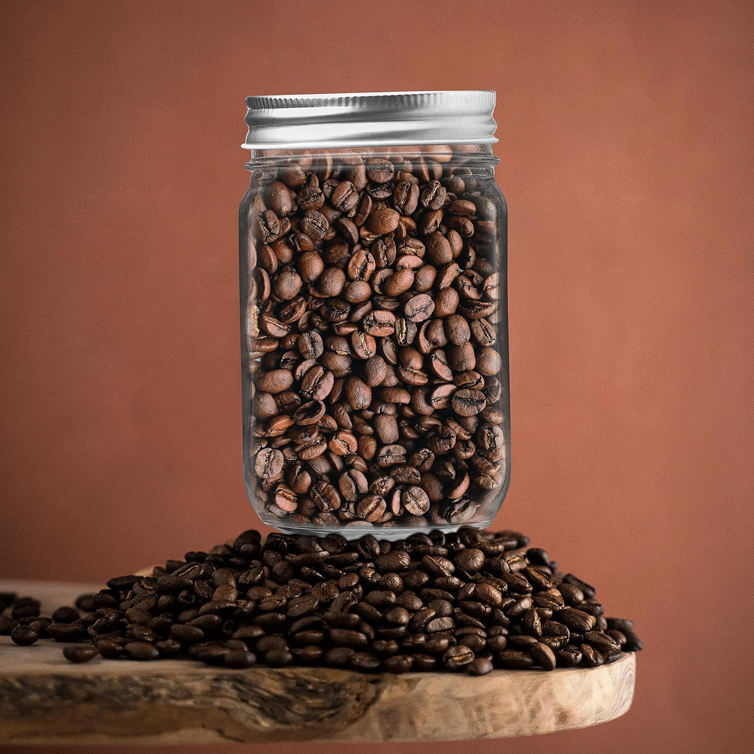 DISCOUNT PROMOS 10 Decorating Mason Jars Set, 12 oz. - Canning, Aluminum Lid - Clear