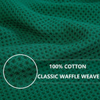 Homaxy 100% Cotton Waffle Weave Kitchen Dish Cloths, Ultra Soft Absorbent Quick Drying Dish Towels, 12 x 12 Inches, 6-Pack, Dark Green