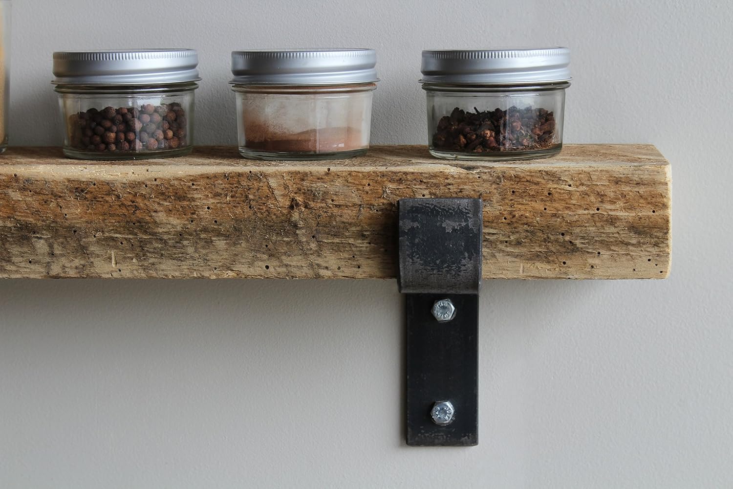 Urban Legacy Accent Shelves | Reclaimed Barn Plank | Set of 2 with Full Brackets (Natural, 30" x 4.5" x 2")