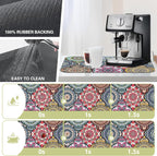 Dish Drying Mat Bohemia Vintage Decorative Pattern Kitchen Mat 12"x19" Bsorbent Coffee Maker Mat for Dishes,Utensils Coffee Maker Pots and Pans Easy Clean Dish Slip Resistant Pad
