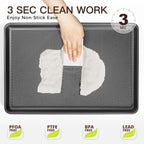 Cookie Sheets for Baking Nonstick - HONGBAKE Baking Sheet Pan Set of 3, Half/Quarter/Jelly Roll Pan for Oven with Diamond Texture Pattern, 57% Thicker Carbon Steel Cookie Trays, Dark Grey