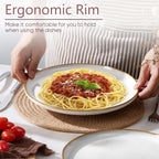 Herogo Ceramic 10.43 Inch Dinner Plates Set of 6, Stoneware Dinner Plate Set, Double Reactive Glaze Large Dinnerware Plates for Kitchen, Microwave, Oven & Dishwasher Safe, Ivory White