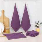 Kitinjoy 100% Cotton Kitchen Dish Cloths, 8 Pack Waffle Weave Ultra Soft Absorbent Dish Towels for Drying Dishes Quick Drying Kitchen Towels Dish Rags, 12 X 12 Inches, Violet