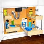 LYNK PROFESSIONAL® SELECT™ Pull Out Under Sink Kitchen Cabinet Organizer - 11.5 in. x 18 inch deep Drawer - Sliding Shelf Organizer and Undersink Storage Shelves - Lifetime Ltd. Warranty – Chrome