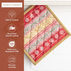 Maison d' Hermine Pot Holders Set 100% Cotton Heat Resistant Potholders 8" x 8" Hot Pads with Loop BBQ, Cooking, Baking, Grilling, Kitchen, Handling Hot Pans (Pack of 2, Sofia)