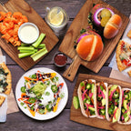 Patelai 12 Packs Wooden Cutting Board Set with Handles Large Kitchen Serving Plain Chopping Board Bulk Gifts for Mom for Vegetables Meat Pizza Cheese Fruit Bread(Acacia Wood,17 x 10 Inch)