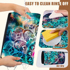 Abstract Mandala Galaxy Star Dish Drying Mat for Kitchen Counter Coffee Mat Hide Stain Absorbent Rubber Backed Dish Drainer Rack Pad Espresso Machine Coffee Bar Accessories 15.7 x 23.6 Inch