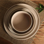 Gibson Elite Tatum Premium Porcelain Matte Reactive Glaze 16-Piece (Service for 4) Plates and Bolws Stackable Dishes Ceramic Dinnerware - Blush Pink/Taupe