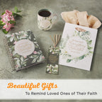 Christian Art Gifts Large Ceramic Inspirational Coffee & Tea Scripture Mug for Women: Everything Beautiful Encouraging Bible Verse, Sturdy, Novelty Non-Toxic Beverage Cup, White & Green Floral, 14 oz.