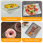 2-Pack Cooling Racks for Cooking and Baking - 10" x 15"Heavy Duty Stainless Steel Wire Rack for Baking, Grilling, Roasting - Oven & Dishwasher Safe - Fits Jelly Roll Sheet Pan（Gold）