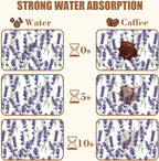 Dish Drying Mat Lavender Flowers Coffee Bar Mat for Countertop Absorbent Rubber Backed Hide Stain Dish Drainer Rack Pad Coffee Maker Espresso Machine Dining Room Decoration 15.7 x 23.6 Inch