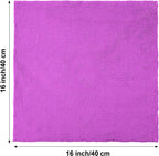 Shimeyao 30 Pcs Edgeless Microfiber Plush Towels for Cars Detailing Drying Wash Polishing Absorbent Cleaning Cloths, 500 GSM, 16 x 16 Inch(16 x 16 Inch,Purple,30 Pcs)