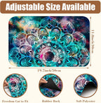 Abstract Mandala Galaxy Star Dish Drying Mat for Kitchen Counter Coffee Bar Mat Hide Stain Absorbent Rubber Backed Coffee Maker Espresso Machine Accessories 11.8 x 19.7 Inch