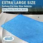 HOMEXCEL Professional Large Microfiber Car Drying Towels 2 Pack, Lint Free, Scratch Free, Highly Absorbent Drying Towel for Cars, SUVs, RVs, Trucks, and Boats,31" x 24",Blue